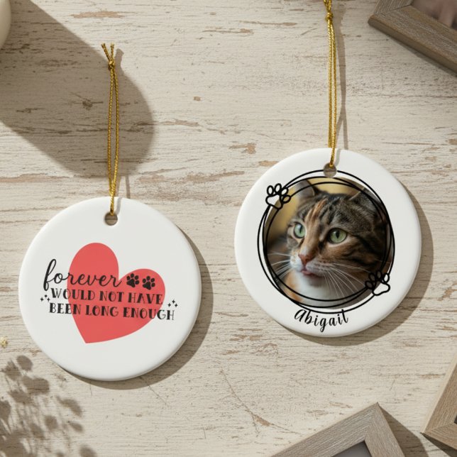 Cat Memorial – Heartfelt Pet Loss Keepsake Ceramic Ornament (Pet memorial ceramic ornament)