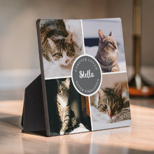 Cat Memorial Loss 4 Photo Collage Quote Keepsake Plaque