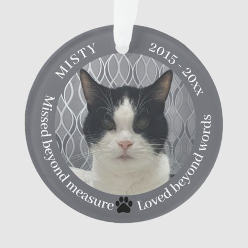 Cat Memorial Missed Beyond Measure Pet Photo  Ornament