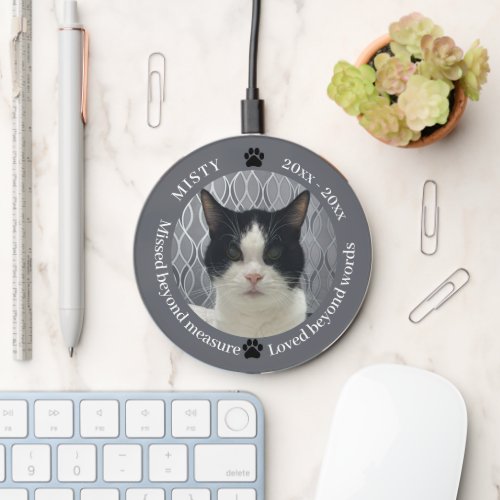 Cat Memorial Missed Beyond Measure Pet Photo Wireless Charger