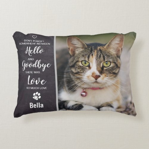 Cat Memorial Pet Loss Accent Pillow