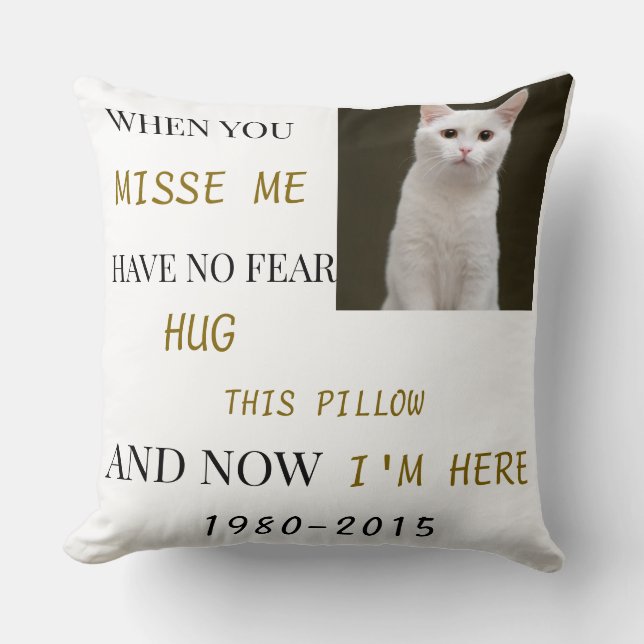 Cat Memorial Pillow – Forever in Our Hearts (Front)