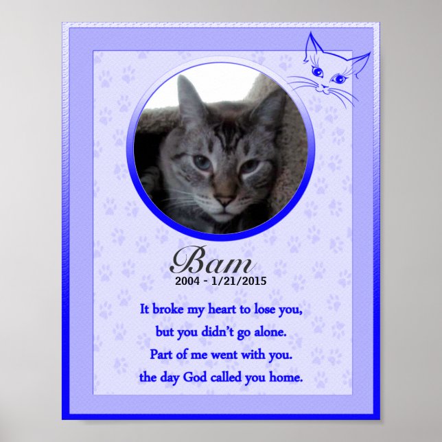 Cat Memorial Poster Print - Religious Verse (Front)