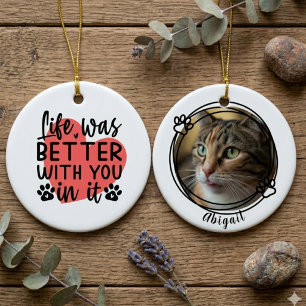 Cat Memorial – Sentimental Pet Loss Tribute Ceramic Ornament