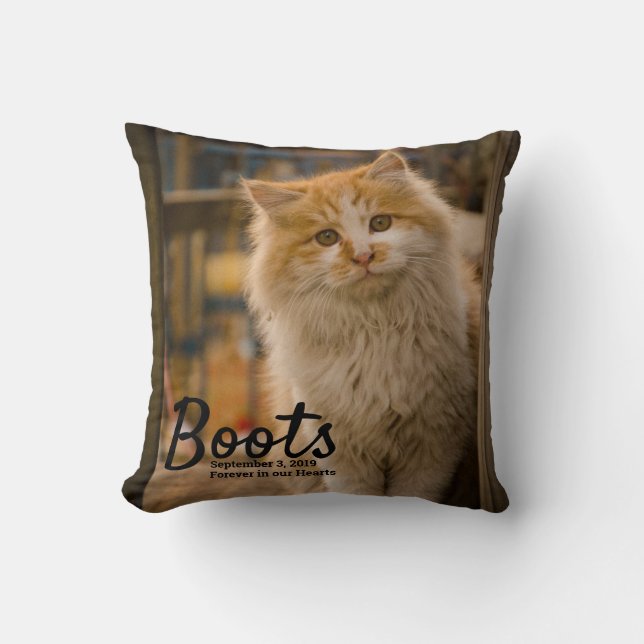 Cat Memorial Throw Pillow (Front)