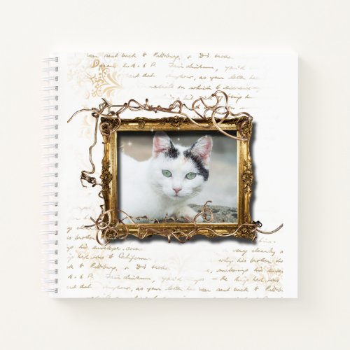 Cat memorial tribute gifts  PHOTO white Notebook