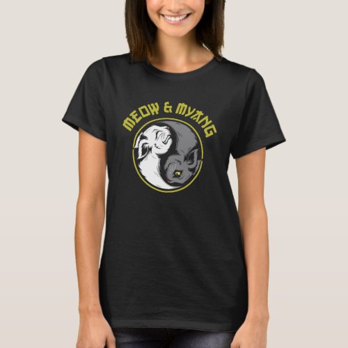 Cat Meow And Myang Japanese Yin Yang Cats T_Shirt