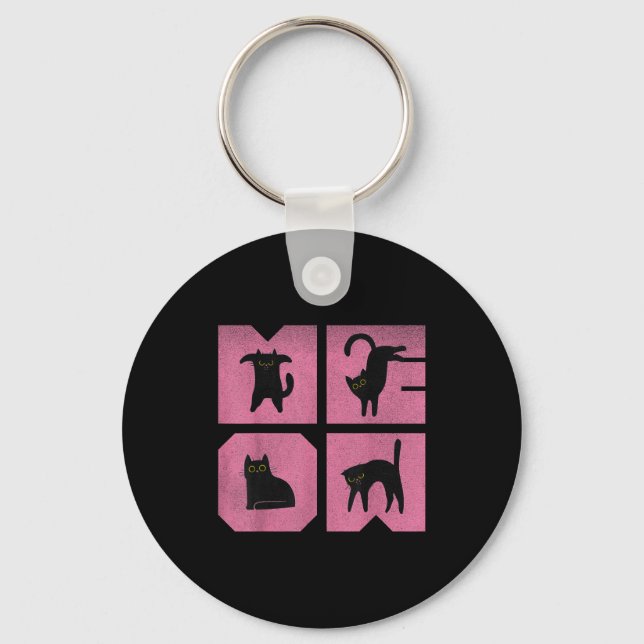 Cat - Meow Art  Keychain (Front)