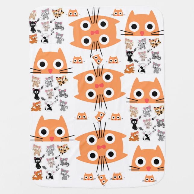 Cat Meow Baby Blanket (Front)