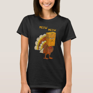 Cat Meow Thanksgiving Turkey Kitten Cat Kids Women T-Shirt