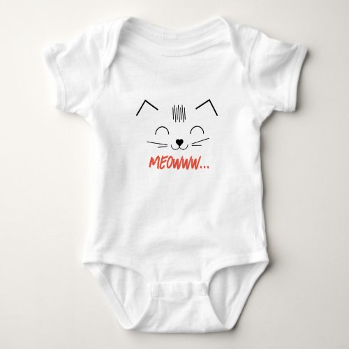 cat meow vector  baby bodysuit