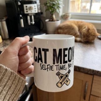 Cat Meowfia Text Logo - Funny No Stress Cat Lover Coffee Mug