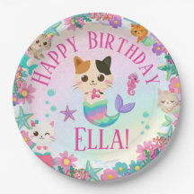 Cat Meowmaid Mermaid Girl Birthday Party 