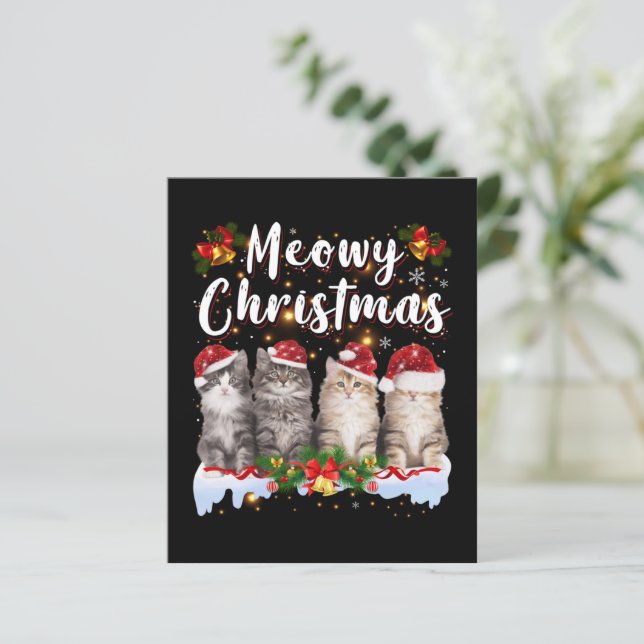Cat Meowy Family Matching Christmas Pajamas Santa (Standing Front)