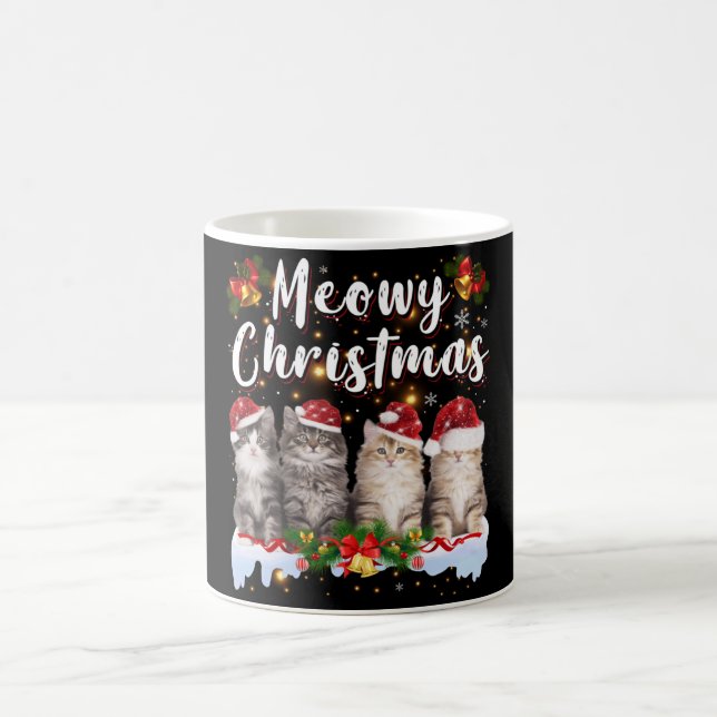 Cat Meowy Family Matching Christmas Pajamas Santa Coffee Mug (Center)
