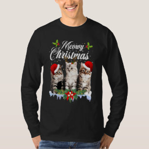Cat Meowy Family Matching Christmas Pajamas Santa  T-Shirt