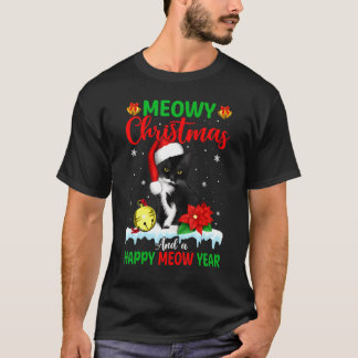 Cat Meowy Family Matching Christmas Pajamas Santa T-Shirt