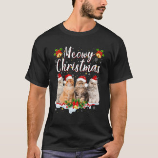 Cat Meowy Family Matching Christmas Pajamas Santa  T-Shirt