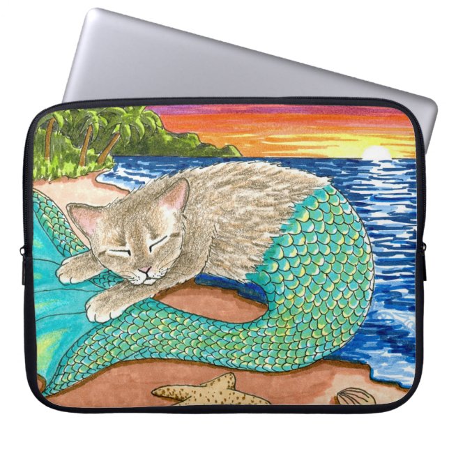 Cat Mermaid 23 Laptop Sleeve (Front)