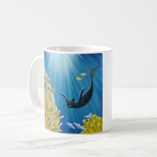 Cat Mermaid Coffee Mug (Front Left)