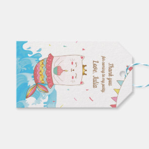 Cat mermaid favor tags