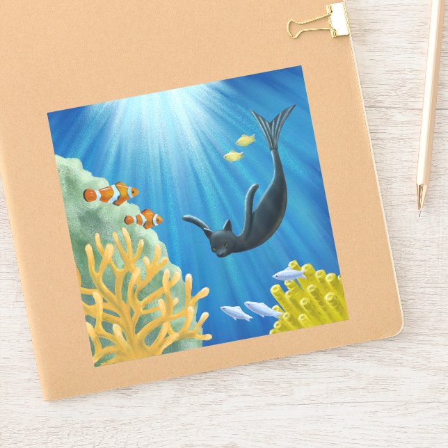 Cat Mermaid Sticker (Notebook)