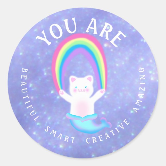 Cat Mermaid - Stickers Sparkle (Front)