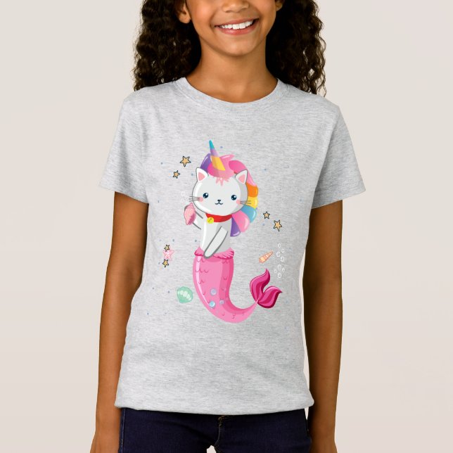 Cat Mermaid Unicorn T-Shirt Girl (Front)