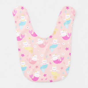 Cat Mermaids Baby Bib