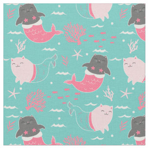 Cat Mermaids Fabric