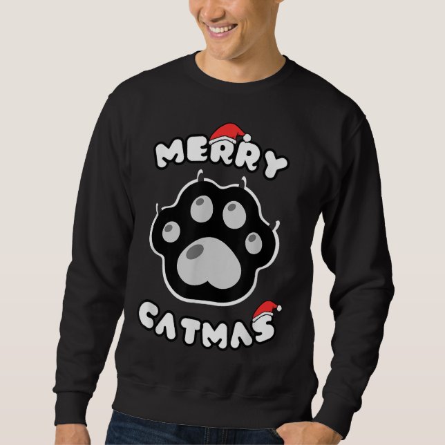 Cat Merry Catmas Merry Christmas Pyjamas for Cat L Sweatshirt (Front)
