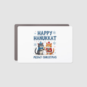 Cat Merry Christmas Happy Hanukkah Jewish Christia Car Magnet