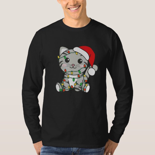 Cat Merry Christmas Winter Animals Cats Christmas  T-Shirt (Front)