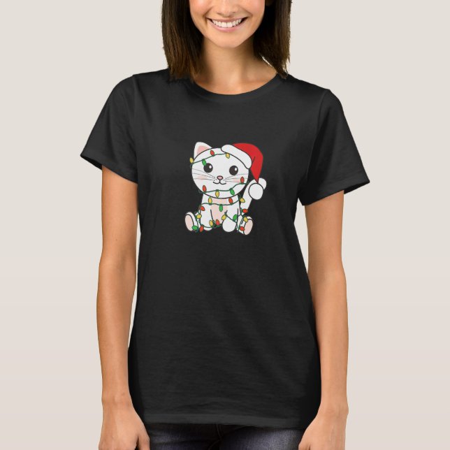 Cat Merry Christmas Winter Animals Cats Christmas  T-Shirt (Front)