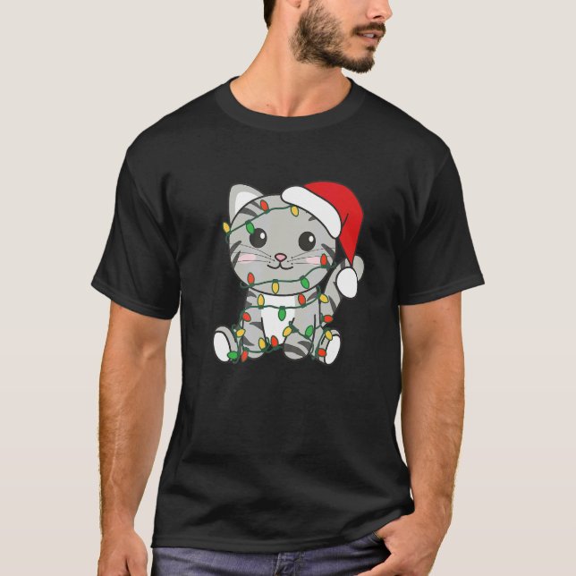 Cat Merry Christmas Winter Animals Cats Christmas  T-Shirt (Front)