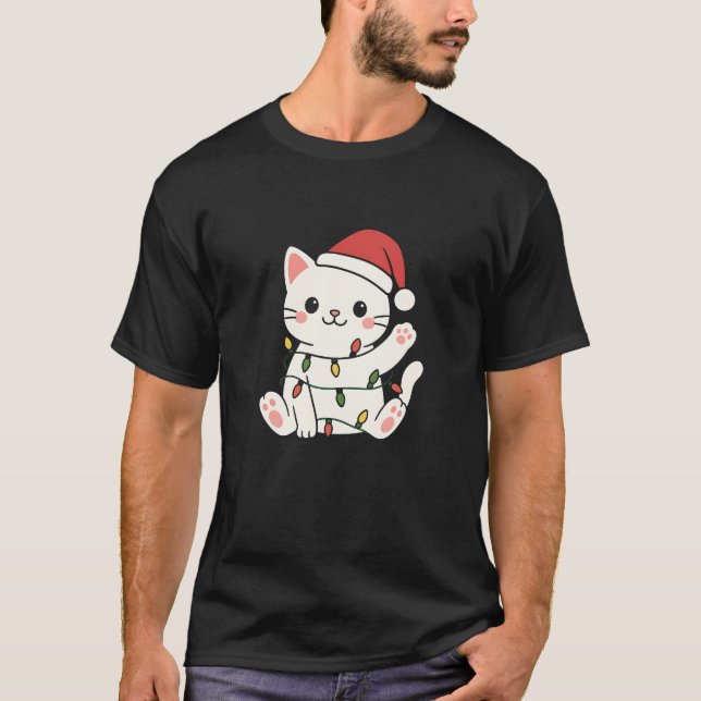 Cat Merry Christmas Winter Animals Cats  T-Shirt (Front)
