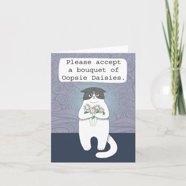 Cat Mess Apologies Cat Accident Oopsie Sorry   Card (Front)