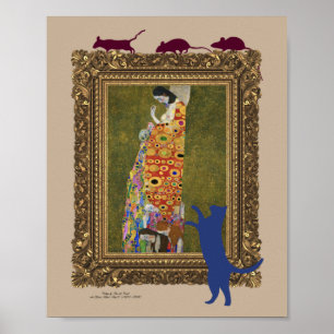 Cat, Mice, Fine Art and Humor, Poster