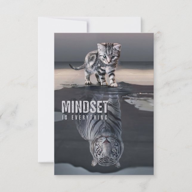Cat Mindset Is Everything Thank You Card (Front)