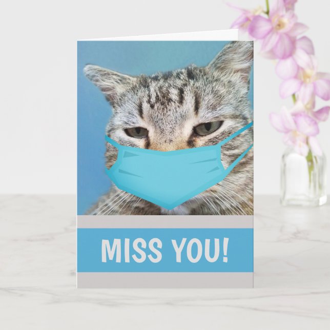 Cat Miss You A Lot Card (Orchid)