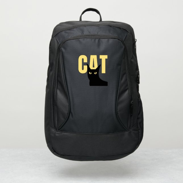 Cat - Modern Black Backpack (Front)