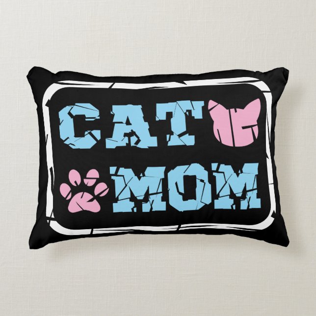 Cat Mom Accent Pillow (Front)