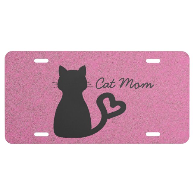 Cat Mom Aluminum License Plate (Front)
