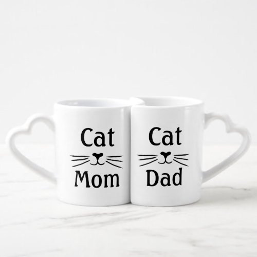 Cat Mom and Cat Dad Coffee Mug Set