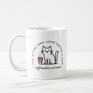 Cat mom and coffee addict humor mug