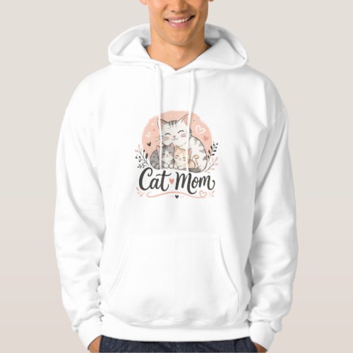 Cat Mom and Kittens Whimsical T-Shirt Hoodie