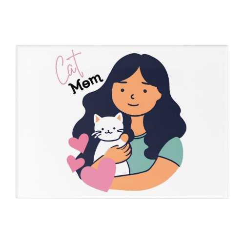 Cat Mom and Kitty Love Acrylic Print