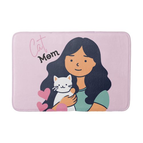 Cat Mom and Kitty Love Bath Mat