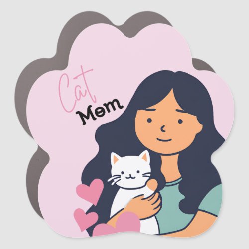 Cat Mom and Kitty Love Car Magnet