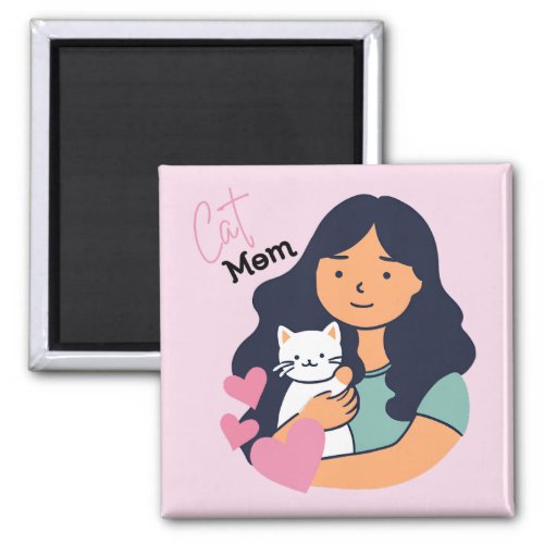 Cat Mom and Kitty Love Magnet